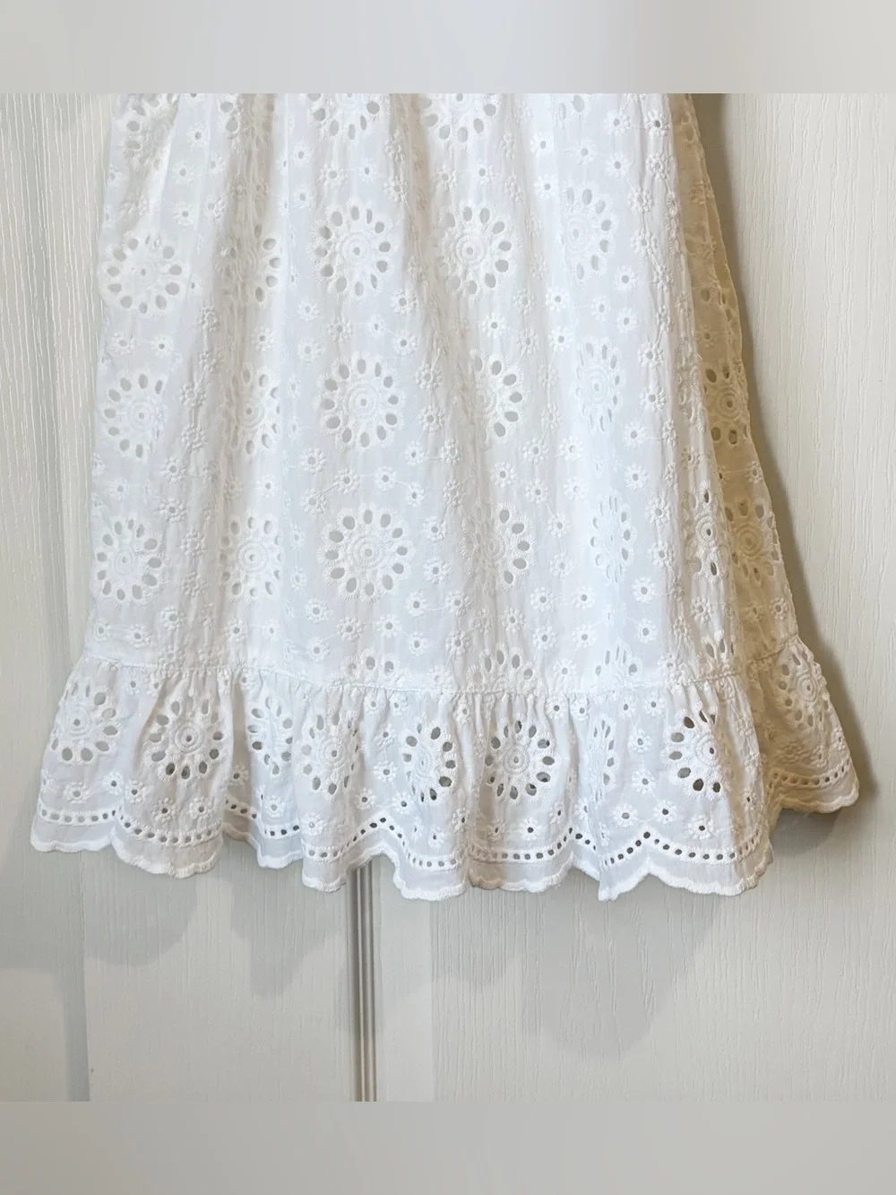 Beach Riot Girls Little Ollie Dress White Magnolia Eyelet Puff-Sleeve Size 7/8